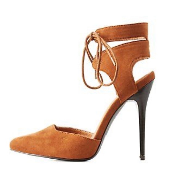 Charlotte Russe Lace Up Ankle Cuff Point Toe Heel - Picture 2 of 8